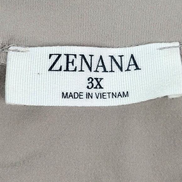 Zenana Soft Rolled Short Sleeve Top Tan Size 3X - Picture 4 of 7